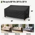 thumbnail image 2 of MR. COVER 3-Seater Outdoor Couch Cover Waterproof, Patio Furniture Cover for Sofa, Heavy Duty Patio Sofa Cover with Air Vent, Anti-UV, Rip-Proof, Fade Resistant, 80"W x 38"D x 35"H, Black, 2 of 7