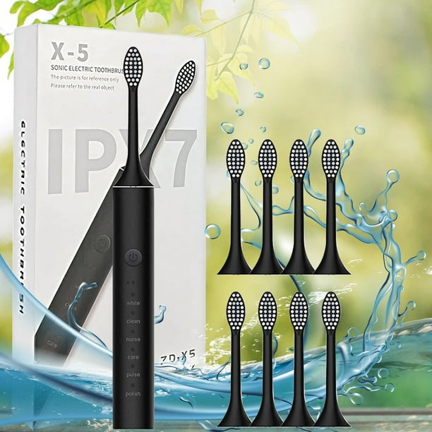 Electrodomésticos Cepillo de dientes Cepillo de dientes con 8 cabezales Cepillo de dientes con temporizador de 6 velocidades IPX7 - Cepillo de dientes recién mejorado Cepillo de dientes eléctrico de m