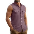 thumbnail image 7 of Eryao Men's Sleeveless Button Down Shirts Summer Casual Beach Vacation Tank Tops Lightweight Breathable Vest Tees with Pockets,Hot Pink,XXXL, 7 of 7