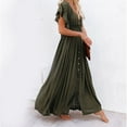 thumbnail image 5 of yillto Womens Dress Short Sleeve V Neck Summer Maxi Dresses Beach Lightweight Cover up Dress, 5 of 7