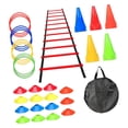 thumbnail image 2 of DYNWAVECA Agility Ladder Portable Staircase Balance Jumping Obstacles Adjustable Rungs 44 Piece Red, 2 of 10