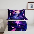 thumbnail image 5 of Manfei Colorful Axolotl Full Size Comforter Sets,Watercolor Animals Pattern Bedding Comforter Set,Colorful Stars Reversible,3 Pieces,1 Comforter and 2 Pillowcases, 5 of 7