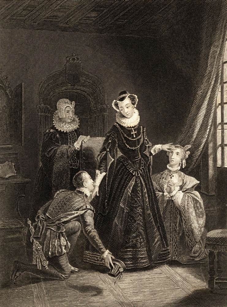 Mary Queen Of Scots1542-1587 Also Mary Stuart Daughter Of James V King Of Scotland Mary Queen Of Scots In Lochleven Castle19Th Century Print Engraved By J Rogers From A Painting By Rubino Canvas Art -