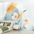 thumbnail image 2 of Peel and Stick Canvas Wallpaper Wall Mural Abstract Nordic Print Shapes Flower Leaves White Watercolor Seamless Wall Art Self Adhesive and Removable 100in x 144in, 2 of 8