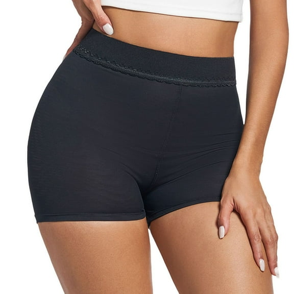 SWSMCLT Women's Butt Lifting Shapewear Firm Breathable Butt Enhancing Sheer No Panty Body Shaper Padded Line Shaper Black 8