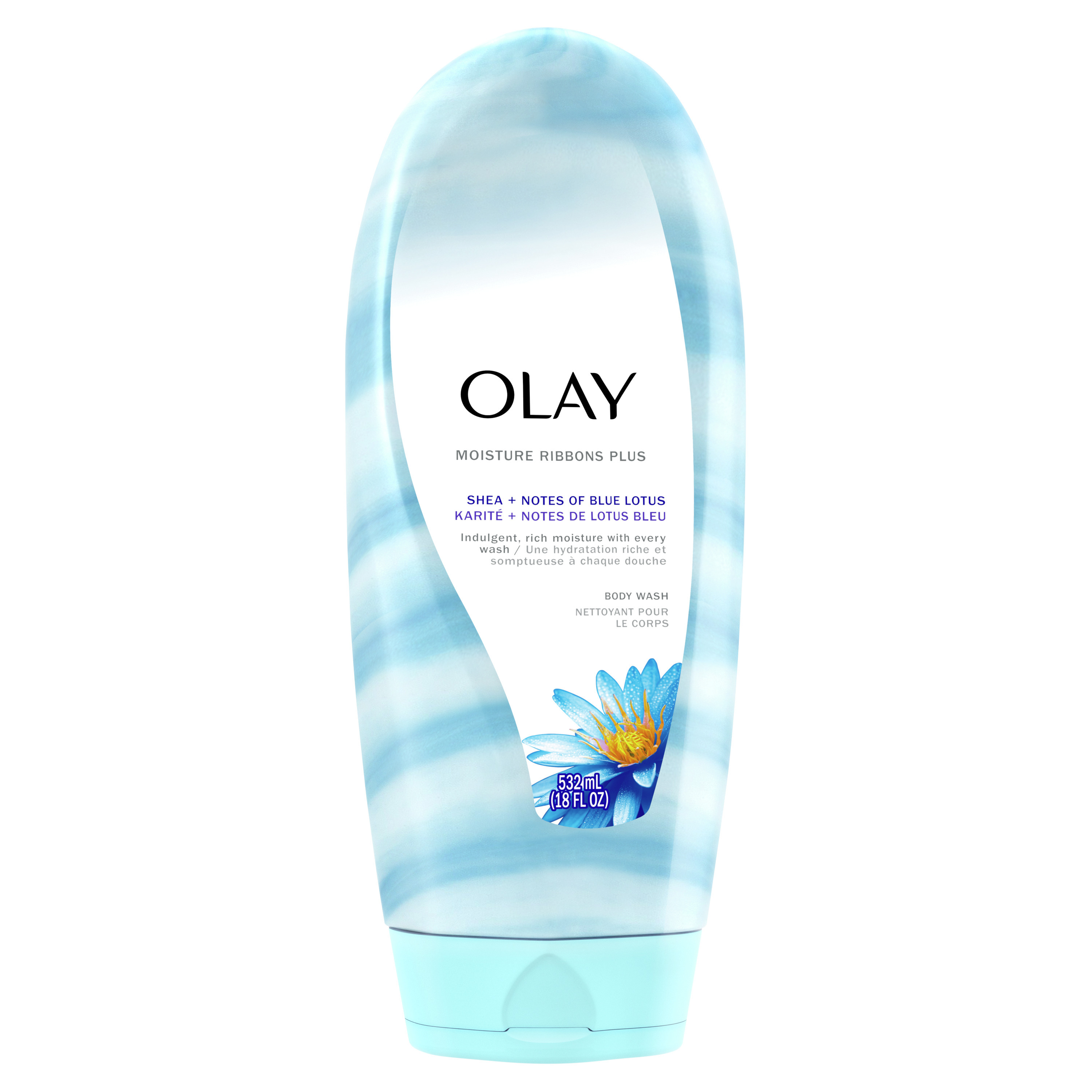 Olay Moisture Ribbons Plus Body Wash for Women, Shea and Blue Lotus, for All Skin Types, 18 fl oz - image 2 of 7