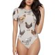 thumbnail image 1 of Fotbe Various Chicken Body de Mujer con Cuello Redondo y Mangas Cortas, Sin Mangas Ajustado, Suave, Cómodo y Básico-Large, 1 of 7