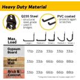 thumbnail image 2 of 10-Pack Steel Garage Storage Utility Double Hooks, Wall Mount Hooks, Heavy Duty 5 Sizes for Organizing Power Tools, Ladders, Bulk Items, Bikes, Ropes Helmet Skateboard Garden Tool(Black), 2 of 6