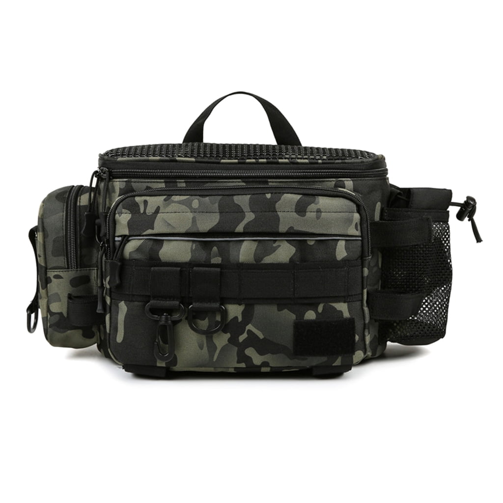 Necvior Fishing Bag Fishing Baits Bag Waterproof Large Capacity Crossbody Fishing Tackle Bag Multifunctional Fishing Waist Bag