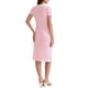 thumbnail image 3 of INSPIRAR CHIC Vestidos Midi de Punto Rayado de Manga Corta con Escote en V para Mujeres Casual de Verano S Rosa, 3 of 6