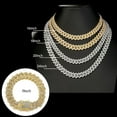 thumbnail image 7 of 2 Pieces Cuban Link Chain Mens Iced Out Miami Cuban Necklace and Bracelet Silver Bling Diamond Hip Hop Jewelry for Men and Women, 7 of 7