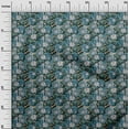 thumbnail image 2 of oneOone Cotton Poplin Teal Blue Fabric Insect|Leaves & Lotus Floral Sewing Craft Projects Fabric Prints By Yard 56 Inch Wide, 2 of 4