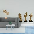 thumbnail image 2 of 4 Pieces Metal Leaf Sculpture Thinker Resin Figurine Unique Artistic Ornament for Living Room Bedroom Home Decor, 2 of 8