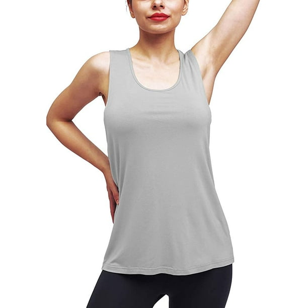 Women Workout Tops Yoga Sports Shirts Long Tank Tops Gym Workout