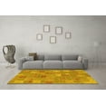 thumbnail image 3 of Ahgly Company Indoor Round Patchwork Yellow Transitional Area Rugs, 5' Round, 3 of 4