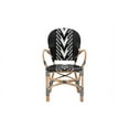 thumbnail image 3 of Baxton Studio Wallis Modern French Two-Tone Black and White Weaving and Natural Rattan Indoor Dining Chair, 3 of 7