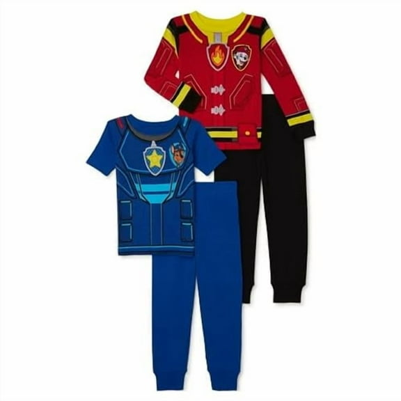 Paw Patrol Marshall & Chase 4 Pc Pajama Set, Tight Fitting (2T)