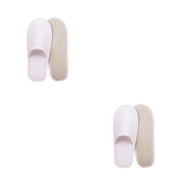Pantuflas desechables de lana Coral Qarigey 10 pares antideslizantes para hotel color Blanco 2