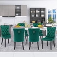 thumbnail image 3 of SoarFlash Velvet Dining Chairs Set of 6, Tall Back Side Chair, Modern Upholstered High-end Tufted Side Chair with Button Back Ring, Solid Wood Legs (Green), 3 of 6