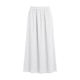 thumbnail image 4 of Bixock Maxi Skirt for Women Formal Dresses Linen Elastic Waist Loose Cut Breathable Light Office Work Casual Matching Summer Women Clothings, 4 of 6