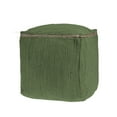 thumbnail image 6 of LR Home Square Green Braided Cotton and Jute Pouf Ottoman, 18" H x 18" W, 6 of 6