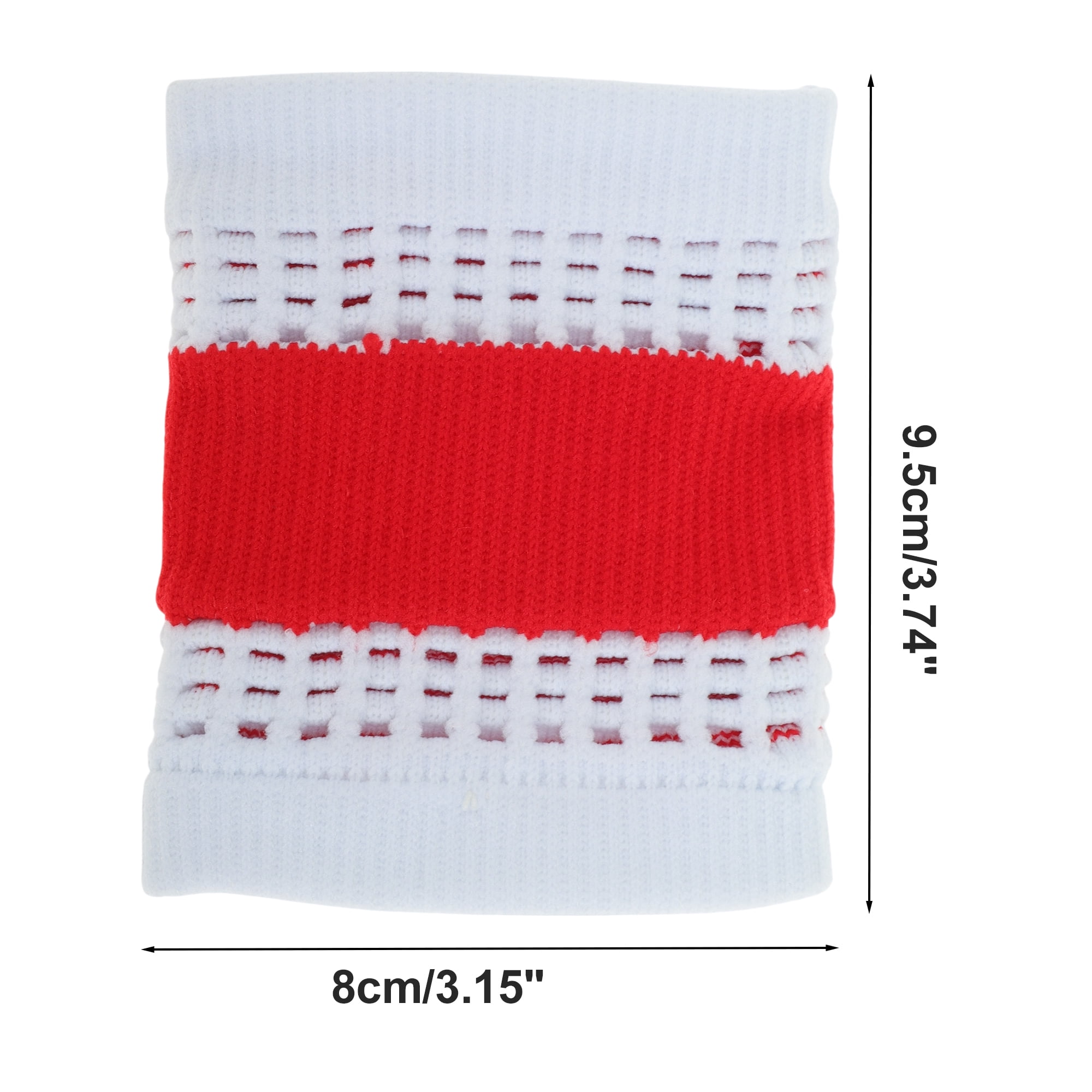 Unique Bargains Durable Perspiration Wicking Wrist Sweatbands 1 Pc White Red