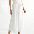 thumbnail image 2 of Womens Culottes Pants High Waist Solid Satin Chiffon Palazzo Pants Wide Leg Ankle Lightweight Soft Trousers, 2 of 4