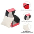 thumbnail image 3 of Single Watch Case, PU Leather Watch Travel Storage Box with Removable Cushion, Red, Arc-Shaped, 3 of 6