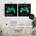 thumbnail image 3 of Stupell Industries Retro Gaming Phrases Controllers 2 Piece Black Framed Floater Canvas Set, design by Kim Allen, 3 of 9