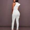 thumbnail image 4 of Women Solid Color Ruffled Jumpsuit Jumper Sleeveless Rompers Summer Beach Holiday New, 4 of 4