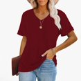 thumbnail image 4 of Summer Women Shirt Womens T Shirts Short Sleeve V-Neck Shirts Cute Fit Summer Casual Tee Tops, 4 of 7