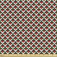 thumbnail image 2 of Ambesonne Geometric Fabric by the Yard Upholstery, Vibrant Grid Tile, 1 Yard, Vermilion Black White, 2 of 5