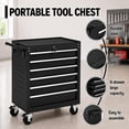 thumbnail image 3 of Memoryfield Rolling Tool Chest, 6 Drawer Tool Storage Cabinet with Locking System, Tool Cart Organizer for Garage Workshop, Black, 3 of 7