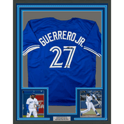 Framed Facsimile Autographed Vladimir Vlad Guerrero Jr. 35x39 Toronto Blue Reprint Laser Auto Baseball Jersey