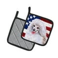 thumbnail image 2 of Caroline's Treasures Medium White Poodle Patriotic Pair of Pot Holders, 2 of 3
