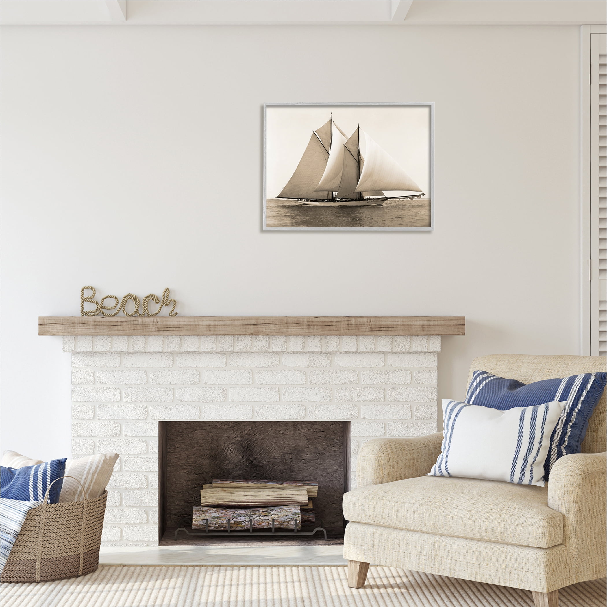 Stupell Industries Nautical Ship Photography Transportation Photography Gray Framed Art Print Wall Art, 30 x 24