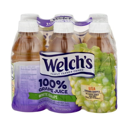 (4 Pack) Welch's 100% Juice, White Grape, 10 Fl Oz, 6