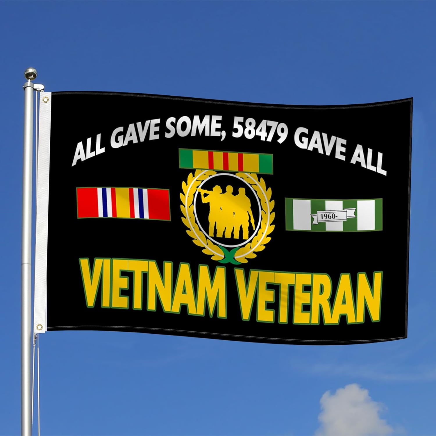 Lanola 3ply Vietnam Veteran Flag All Gave Some Gave All Flags 3x5 Ft Double Layers Heavy Duty Durable Large Flag Banner Outdoor Indoor Decorations with 2 Brass Grommets