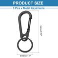thumbnail image 2 of 2.17" x 1.1" Metal Keychain Keyring, 5 Pcs Black Key Chain Ring Clip Sturdy Key Accessories Holder Organizer for Chain Making Kit Home Car Keys Art Crafts, 2 of 7
