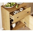 thumbnail image 5 of Modern End Table with Drawer and Cabinet, Large Side Table with Adjustable Storage Shelf, Wooden Nightstand for Living Room, Oak, 5 of 8