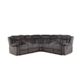 thumbnail image 2 of Bowery Hill Contemporary Fabric Sectional Sofa with Cup Holders in Dark Brown, 2 of 2