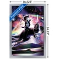 thumbnail image 3 of James Booker - Galaxy Cat on Dinosaur Unicorn In Space Wall Poster, 14.725" x 22.375" Framed, 3 of 6