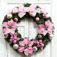 thumbnail image 7 of Leojiow 40 Inch Wreath Greenery For Front Door Indoor Outdoor Window Mantel Holiday 40X40Cm Pink, 7 of 7
