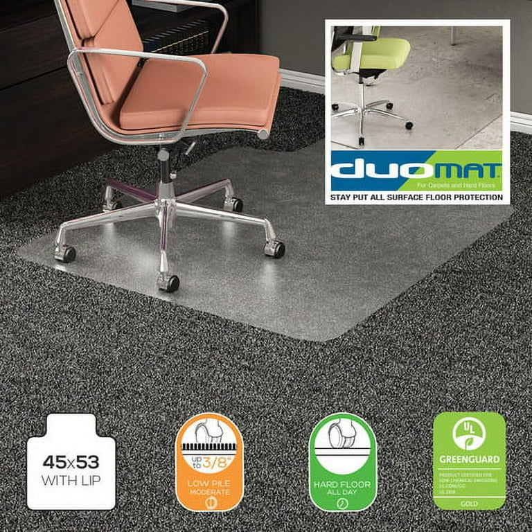 Deflecto DuoMat Multi-surface Chairmat - Carpet, Hard Floor - 53 Deflecto DuoMat Multi-surface Chairmat - Carpet, Hard Floor - 53