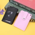 thumbnail image 4 of Portable Leather Business ID Card Credit Badge Holder Coin Purse Wallet Keychain, 4 of 12