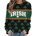 thumbnail image 6 of Womens St Patricks Day Sweatshirts Crew Neck Loose Holiday Green Print Shirts Casual Comfy Pullover Tops (S, Green R), 6 of 7