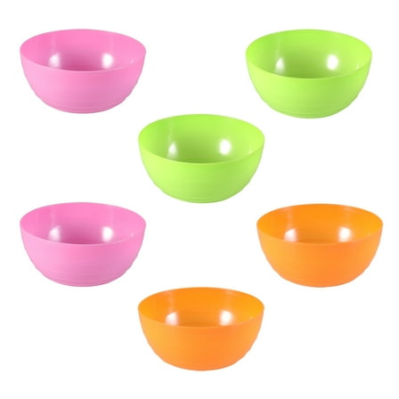Milisten 6-Piece Assorted Color Plastic Bowls Set Reusable Kitchen Bowls and Lightweight