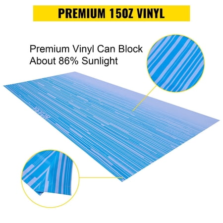 15  RV Awning Replacement Fabric - Durable 15oz Vinyl Canopy for Camper Trailer Van SUV - Ocean Blue Fade Design