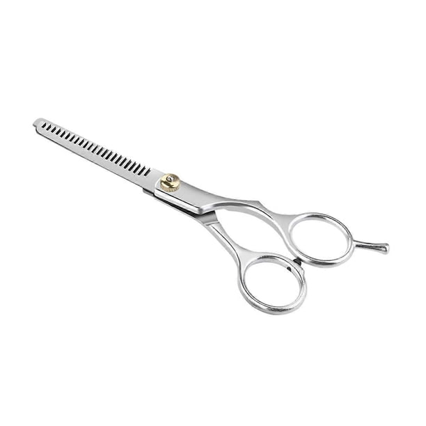 Tijeras de peluquería profesionales de acero inoxidable de 15 cm, color plata, con mango ergonómico.