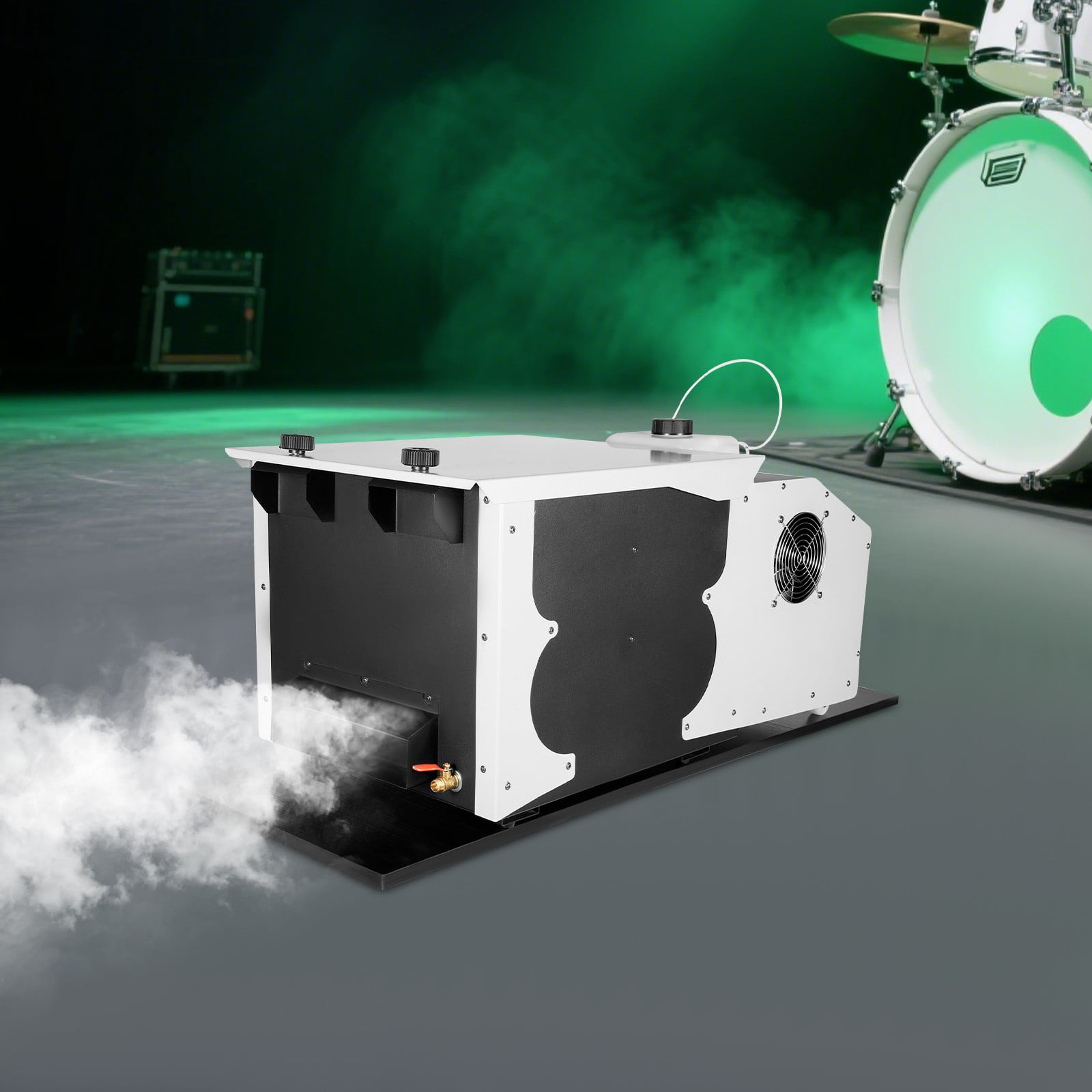 Low Lying Smoke Fog Machine DMX DJ Stage Effect Fogger w/ Remote 1500W Grey for Large Stage Performances